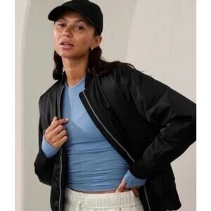 NEW Athleta Bomber Jacket Black NWT Size Medium/P